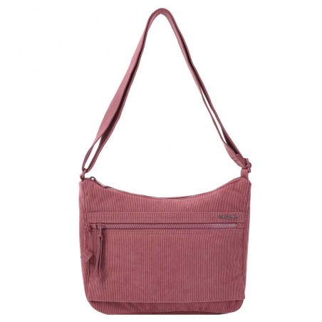 HEDGREN | Sac bandoulière "Harper's" S corduroy dusty rose | Sac femme porté croisé ultra-léger design original velours