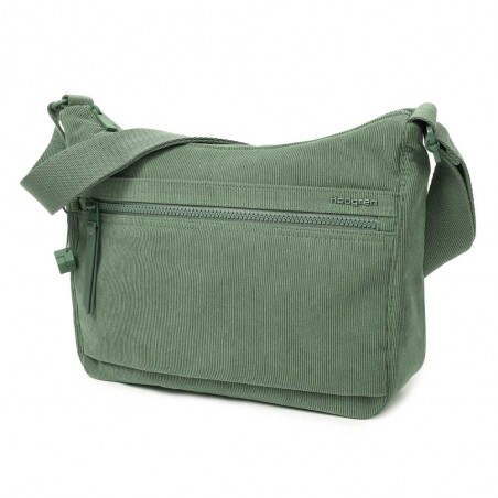 HEDGREN | Sac bandoulière "Harper's" S corduroy duck green | Sac femme porté croisé ultra-léger design original velours