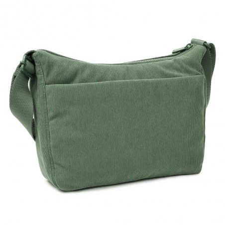 HEDGREN | Sac bandoulière "Harper's" S corduroy duck green | Sac femme porté croisé ultra-léger design original velours