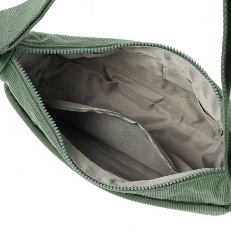 HEDGREN | Sac bandoulière "Harper's" S corduroy duck green | Sac femme porté croisé ultra-léger design original velours