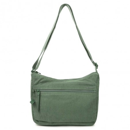 HEDGREN | Sac bandoulière "Harper's" S corduroy duck green | Sac femme porté croisé ultra-léger design original velours
