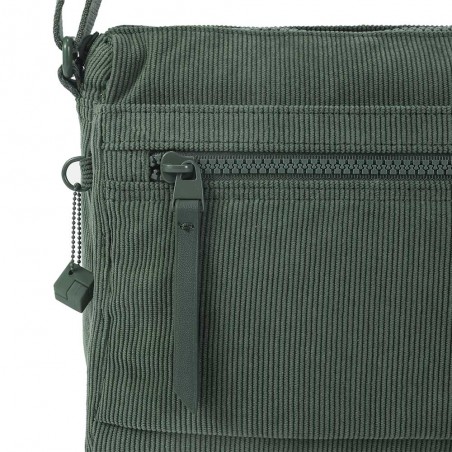 HEDGREN | Sac bandoulière "Eye" corduroy duck green | Sac femme porté croisé petit format pratique et léger velours