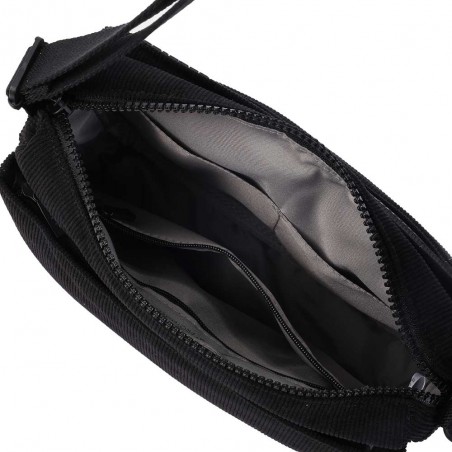 HEDGREN | Sac bandoulière "Eye" corduroy noir | Sac femme porté croisé petit format pratique et léger velours