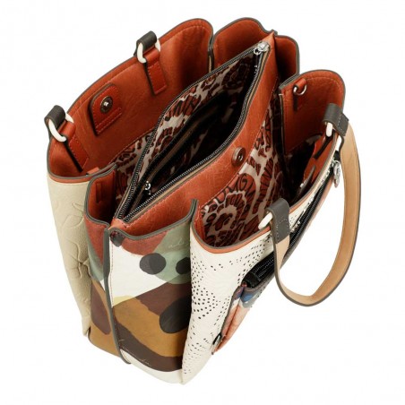 ANEKKE | Sac porté main et bandoulière "Alma" | Sac femme anses courtes 3 compartiments design original