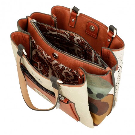 ANEKKE | Sac porté main et bandoulière "Alma" | Sac femme anses courtes 3 compartiments design original