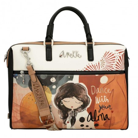 ANEKKE | Porte-documents PC femme "Alma" | Sacoche ordinateur 15 pouces originale avec bandoulière