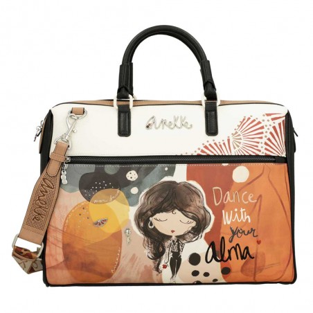 ANEKKE | Porte-documents PC femme "Alma" | Sacoche ordinateur 15 pouces originale avec bandoulière
