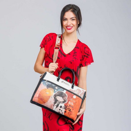 ANEKKE | Porte-documents PC femme "Alma" | Sacoche ordinateur 15 pouces originale avec bandoulière