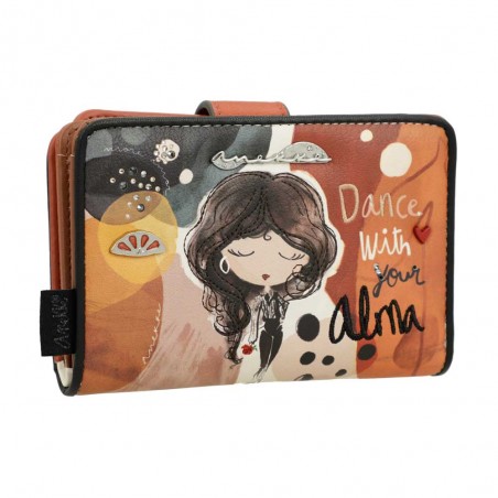 ANEKKE | Portefeuille compact femme "Alma" | Porte-monnaie et cartes taille moyenne style original pas cher ANEKKE | Portefeuille compact femme "Alma" | Porte-monnaie et cartes taille moyenne style original pas cher