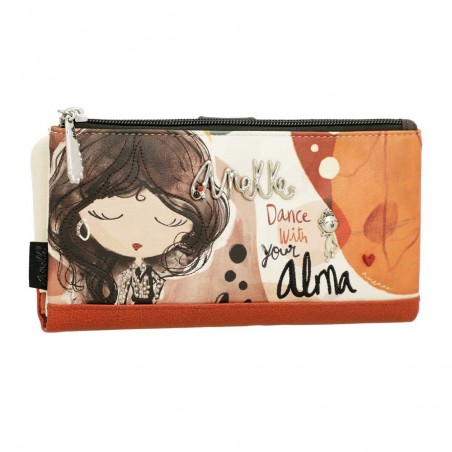 ANEKKE | Portefeuille tout-en-un souple "Alma" - L | Porte-monnaie et cartes femme type compagnon original pas cher