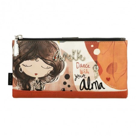 ANEKKE | Portefeuille tout-en-un souple "Alma" - L | Porte-monnaie et cartes femme type compagnon original pas cher