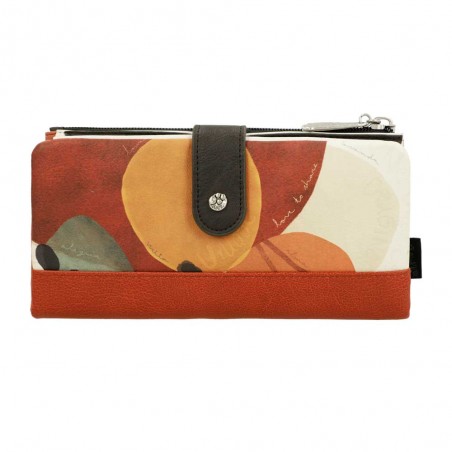 ANEKKE | Portefeuille tout-en-un souple "Alma" - L | Porte-monnaie et cartes femme type compagnon original pas cher