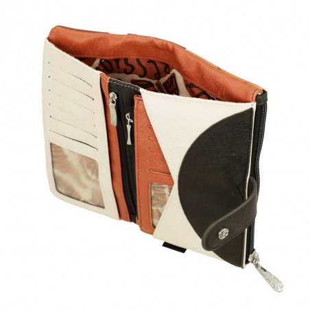 ANEKKE | Portefeuille tout-en-un souple "Alma" - L | Porte-monnaie et cartes femme type compagnon original pas cher