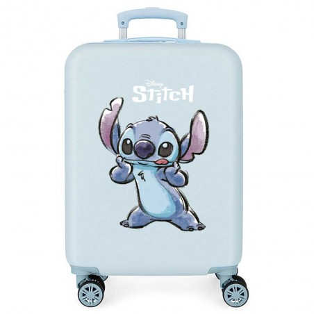 DISNEY | Valise cabine Stitch "Make a face" ciel | Bagage enfant fille dessin animé Stitch