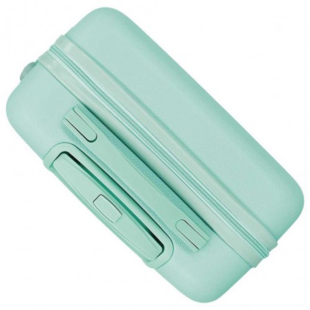 Roll Road | Valise cabine fille "Spring dreams" turquoise | Bagage à main 4 roues original pas cher Roll Road | Valise cabine fille "Spring dreams" turquoise | Bagage à main 4 roues original pas cher