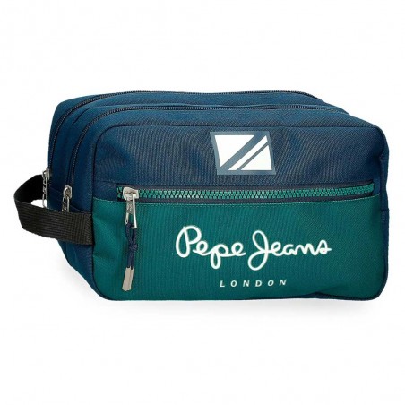 Trousse de toilette PEPE JEANS "Ben" bleu | Nécessaire de voyage homme sport pas cher marque