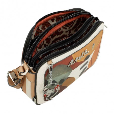 Anekke | Sac bandoulière 3 cpts "Alegria" | Sac femme porté croisé taille moyenne pratique et original Anekke | Sac bandoulière 3 cpts "Alegria" | Sac femme porté croisé taille moyenne pratique et original