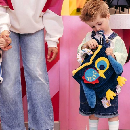 Les Déglingos | Sac à dos velours "Astros le hibou" | Sac à dos enfant crèche maternelle original doudou Les Déglingos | Sac à dos velours "Astros le hibou" | Sac à dos enfant crèche maternelle original doudou