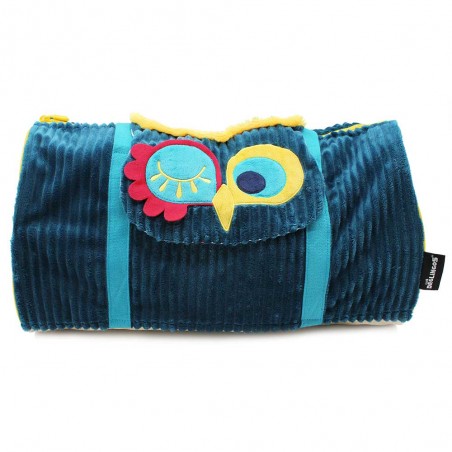 Les Déglingos | Sac week-end enfant "Astros le hibou" | Sac de voyage ou sac à langer en velours doux original léger