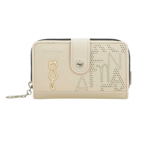 Anekke | Portefeuille compact zippé "Original" beige | Porte-monnaie et porte-cartes femme taille moyenne marque Anekke pas cher Anekke | Portefeuille compact zippé "Original" beige | Porte-monnaie et porte-cartes femme taille moyenne marque Anekke pas cher