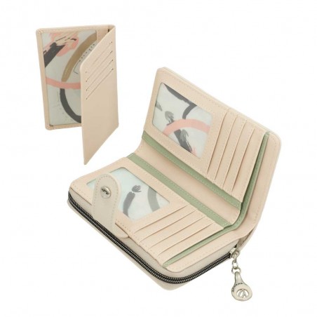 Anekke | Portefeuille compact zippé "Original" beige | Porte-monnaie et porte-cartes femme taille moyenne marque Anekke pas cher Anekke | Portefeuille compact zippé "Original" beige | Porte-monnaie et porte-cartes femme taille moyenne marque Anekke pas cher