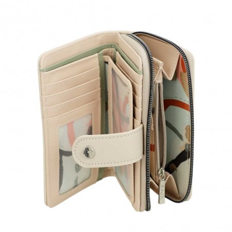 Anekke | Portefeuille compact zippé "Original" beige | Porte-monnaie et porte-cartes femme taille moyenne marque Anekke pas cher Anekke | Portefeuille compact zippé "Original" beige | Porte-monnaie et porte-cartes femme taille moyenne marque Anekke pas cher