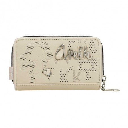 Anekke | Portefeuille compact zippé "Original" beige | Porte-monnaie et porte-cartes femme taille moyenne marque Anekke pas cher Anekke | Portefeuille compact zippé "Original" beige | Porte-monnaie et porte-cartes femme taille moyenne marque Anekke pas cher