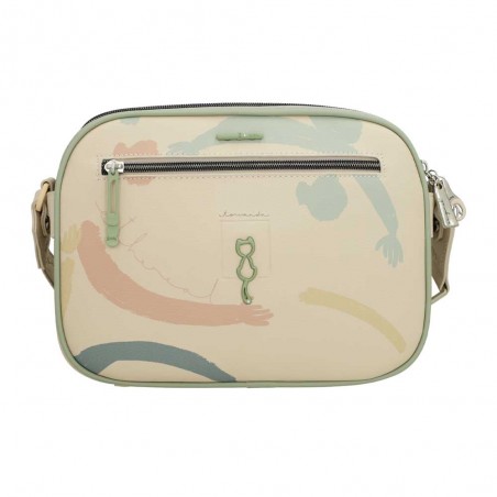 Anekke | Sac bandoulière 3 cpts "Original" beige | Sac femme porté croisé marque Anekke pas cher