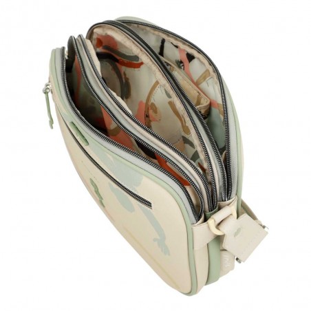 Anekke | Sac bandoulière 3 cpts "Original" beige | Sac femme porté croisé marque Anekke pas cher