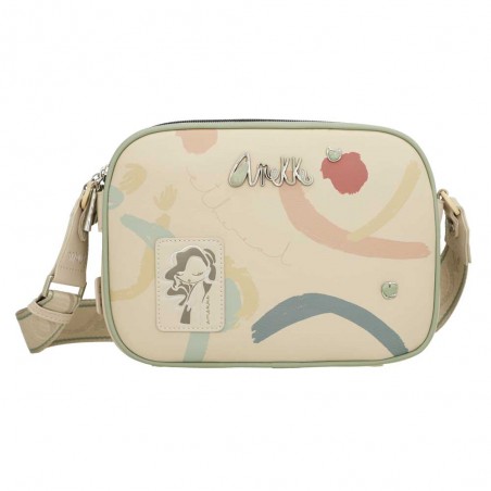 Anekke | Sac bandoulière 3 cpts "Original" beige | Sac femme porté croisé marque Anekke pas cher