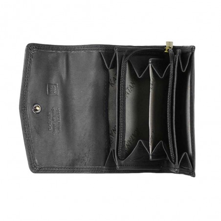 Porte-monnaie multifonctions en cuir KATANA noir | porte-cartes femme maroquinerie pas cher Porte-monnaie multifonctions en cuir KATANA noir | porte-cartes femme maroquinerie pas cher