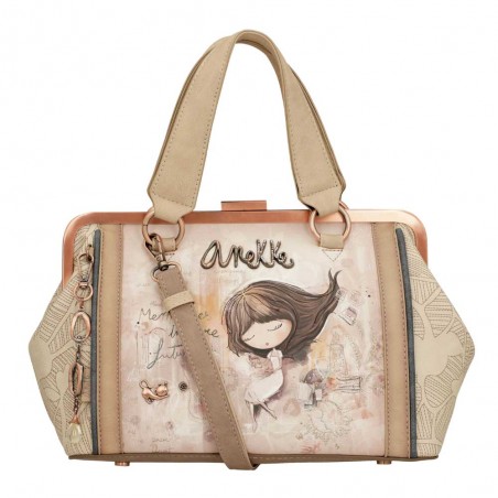 Anekke | Sac à main fermoir vintage "Memories" | Sac femme porté main avec bandoulière marque Anekke pas cher