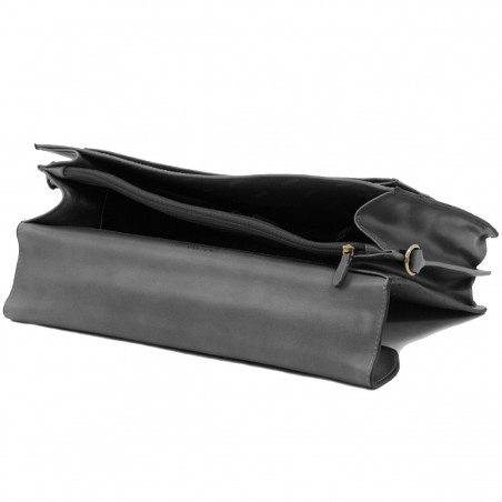 Cartable Cuir 2 soufflets KATANA - Noir