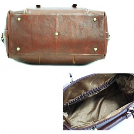 sac de voyages vintage en cuir, bagage cabine avion, bandoulière