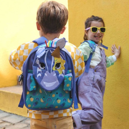 Les Déglingos | Sac à dos maternelle "Kiprokos le zèbre" | Petit sac à dos école crèche loisirs fille original pas cher Les Déglingos | Sac à dos maternelle "Kiprokos le zèbre" | Petit sac à dos école crèche loisirs fille original pas cher
