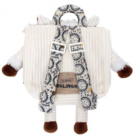 Les Déglingos | Sac à dos velours "Muchachos le lama" | Petit sac enfant crèche peluche original