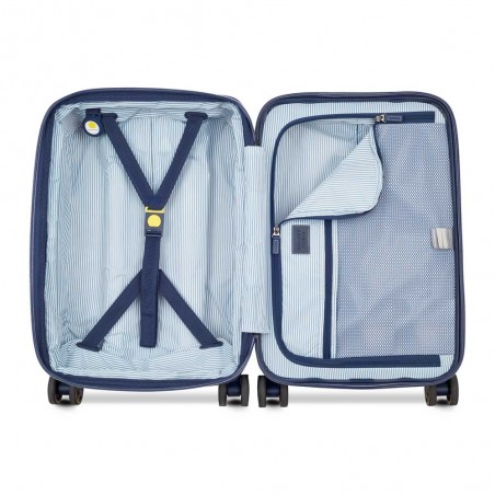 Delsey | Valise cabine extensible Deauville ivoire/marine | Bagage à main haut de gamme élégant femme