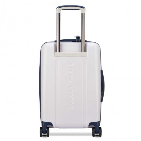 Delsey | Valise cabine extensible Deauville ivoire/marine | Bagage à main haut de gamme élégant femme