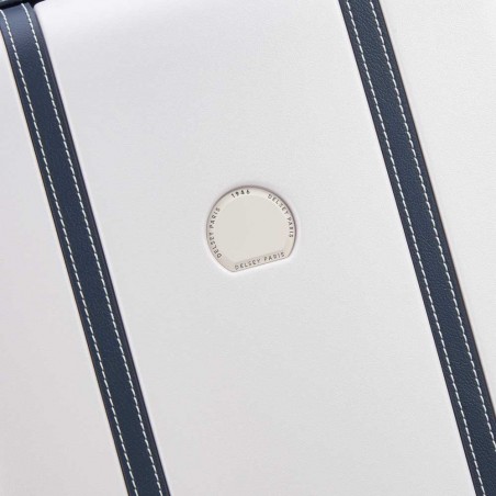 Delsey | Valise cabine extensible Deauville ivoire/marine | Bagage à main haut de gamme élégant femme