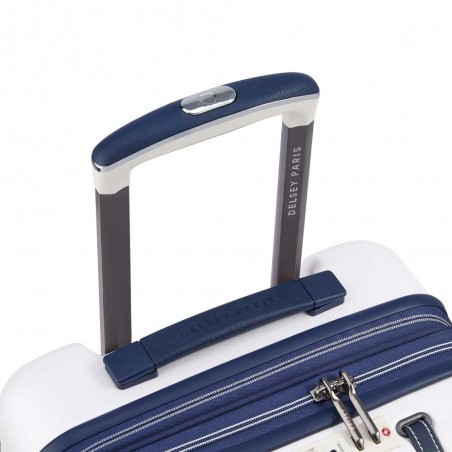 Delsey | Valise cabine extensible Deauville ivoire/marine | Bagage à main haut de gamme élégant femme