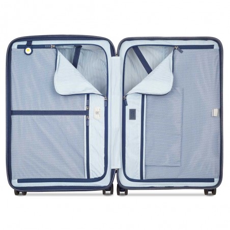 Delsey | Valise soute L 76cm Deauville ivoire/marine | Bagage grande taille femme élégant qualité luxe pas cher