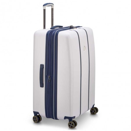 Delsey | Valise soute L 76cm Deauville ivoire/marine | Bagage grande taille femme élégant qualité luxe pas cher