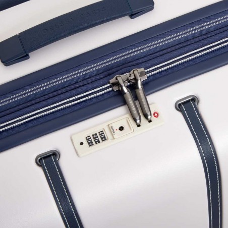 Delsey | Valise soute L 76cm Deauville ivoire/marine | Bagage grande taille femme élégant qualité luxe pas cher