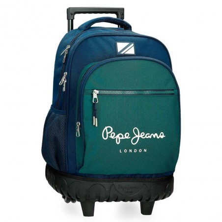 Pepe Jeans | Sac à dos à roulettes garçon "Ben" | Sac scolaire trolley haute qualité