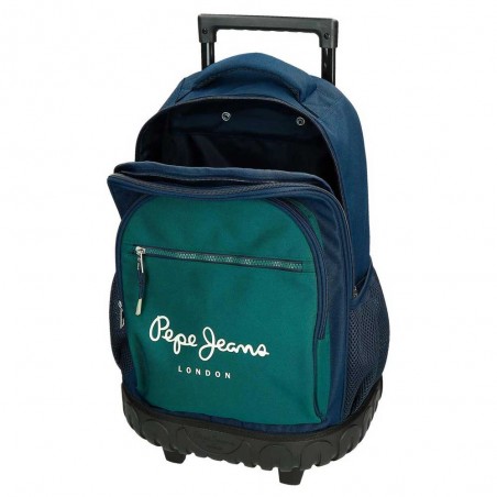 Pepe Jeans | Sac à dos à roulettes garçon "Ben" | Sac scolaire trolley haute qualité