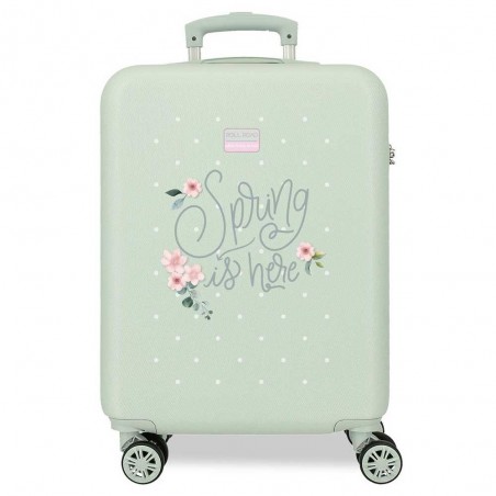 Roll Road | Valise cabine fille "Spring is here" vert amande | Bagage enfant design original pas cher Roll Road | Valise cabine fille "Spring is here" vert amande | Bagage enfant design original pas cher