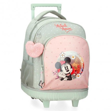 Disney | Sac à dos à roulettes Minnie "Wild Nature" | Sac scolaire trolley fille original et solide pas cher