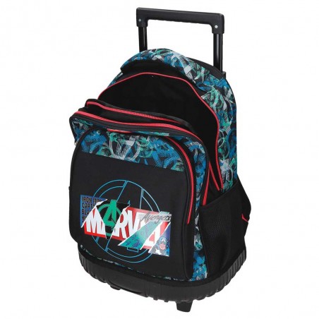 Marvel | Sac à dos à roulettes Avengers "Shield" | Sac à dos scolaire trolley garçon super-héros solide Marvel | Sac à dos à roulettes Avengers "Shield" | Sac à dos scolaire trolley garçon super-héros solide
