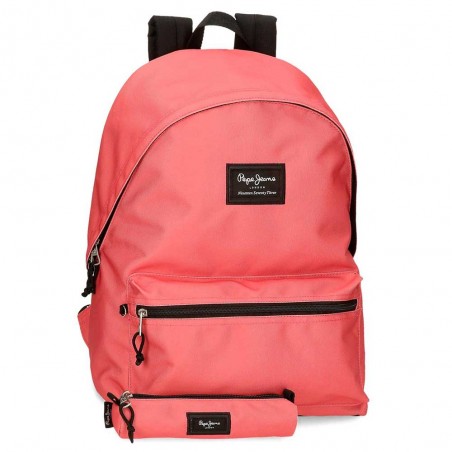 Pepe Jeans | Sac à dos + trousse "Aris Colorful" corail | Ensemble sac à dos et trousse scolaire pas cher Pepe Jeans | Sac à dos + trousse "Aris Colorful" corail | Ensemble sac à dos et trousse scolaire pas cher