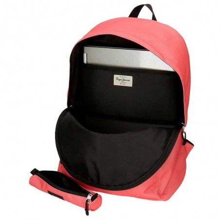 Pepe Jeans | Sac à dos + trousse "Aris Colorful" corail | Ensemble sac à dos et trousse scolaire pas cher Pepe Jeans | Sac à dos + trousse "Aris Colorful" corail | Ensemble sac à dos et trousse scolaire pas cher